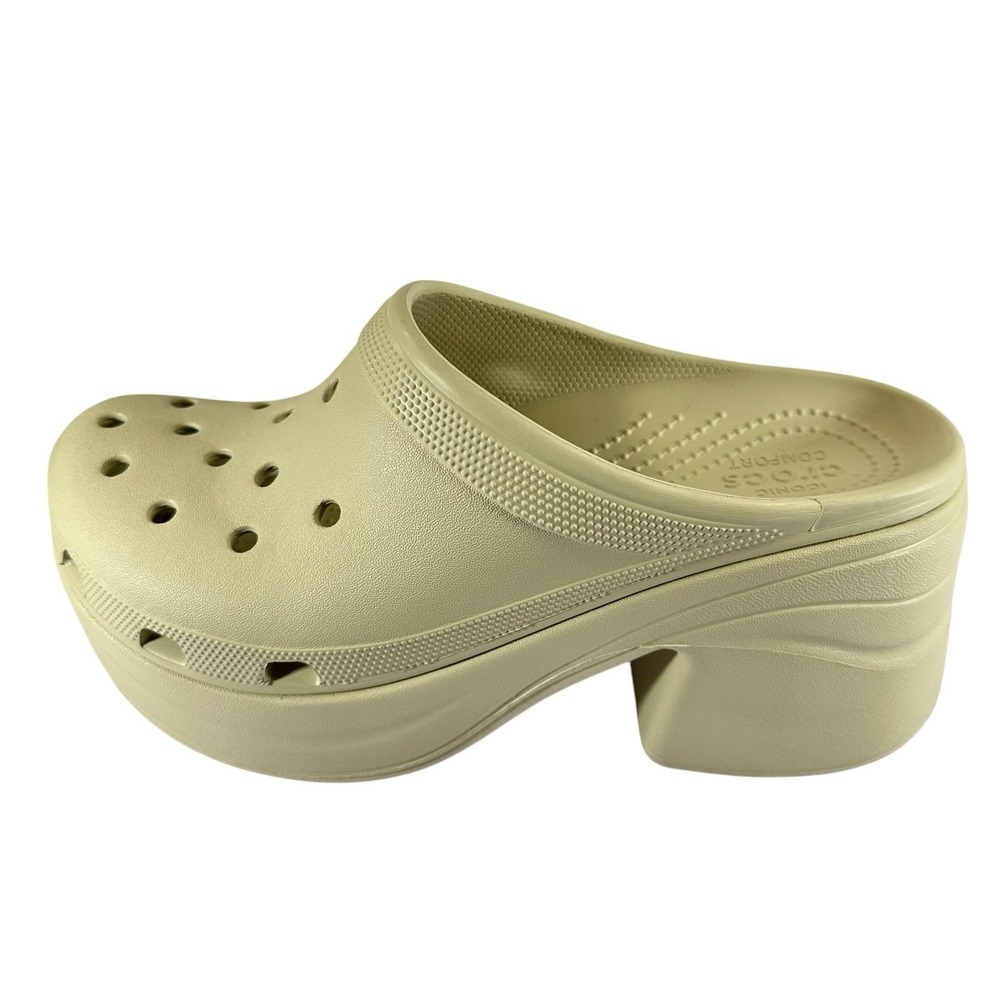 Crocs Siren Clog Platform M10 W12 Cream Butter Yellow Chunky‎ Heel NWT Y2K Style